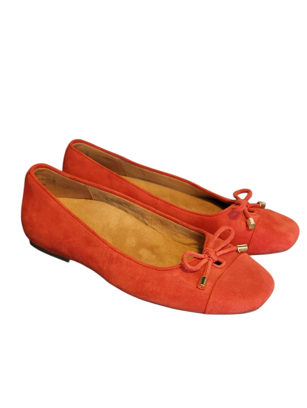 New Vionic Klara Red Suede Flats Womens Shoes‎ Size 6